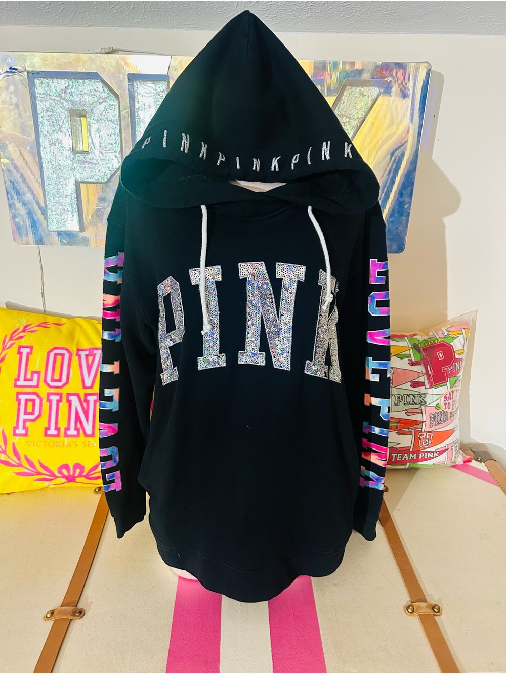 Tye dye hoodie w/ sequins